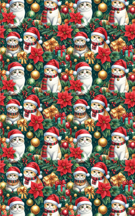 Christmas Exotic Shorthairs Wrapping Paper - London Penny Gift Wrap