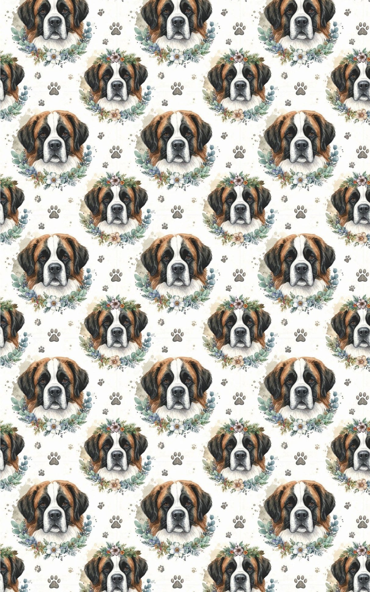 Gentle Giant Portraits (St. Bernard) Wrapping Paper - London Penny Gift Wrap