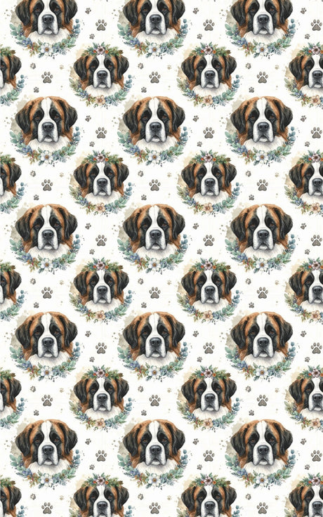 Gentle Giant Portraits (St. Bernard) Wrapping Paper - London Penny Gift Wrap