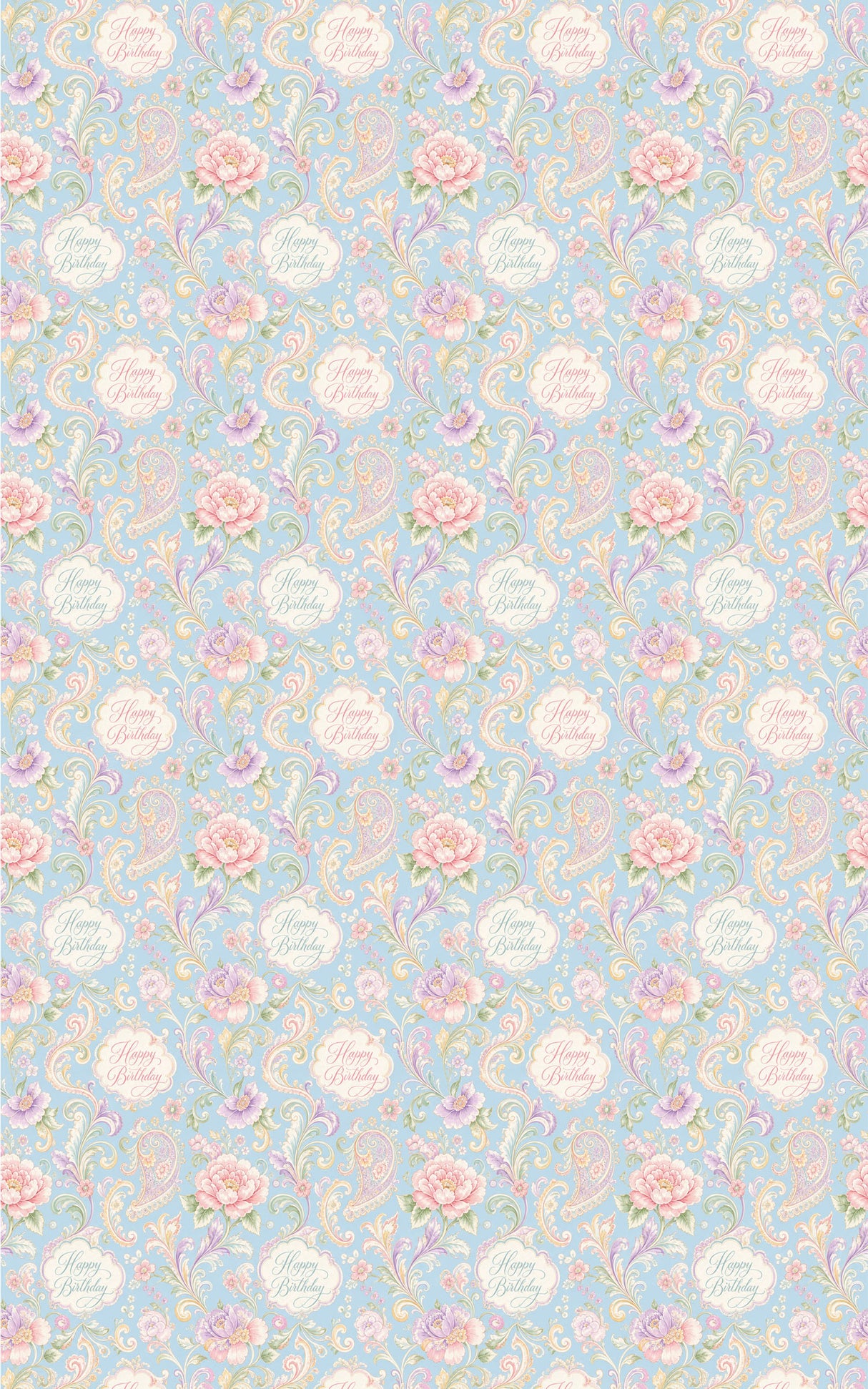 Boutique Birthday Paisley Wrapping Paper