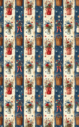Country Fair Bouquet Columns Wrapping Paper - London Penny Gift Wrap