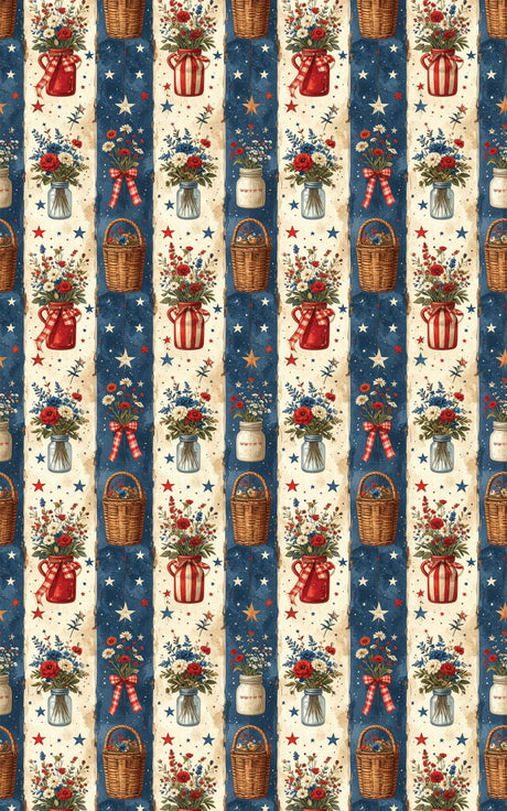 Country Fair Bouquet Columns Wrapping Paper - London Penny Gift Wrap