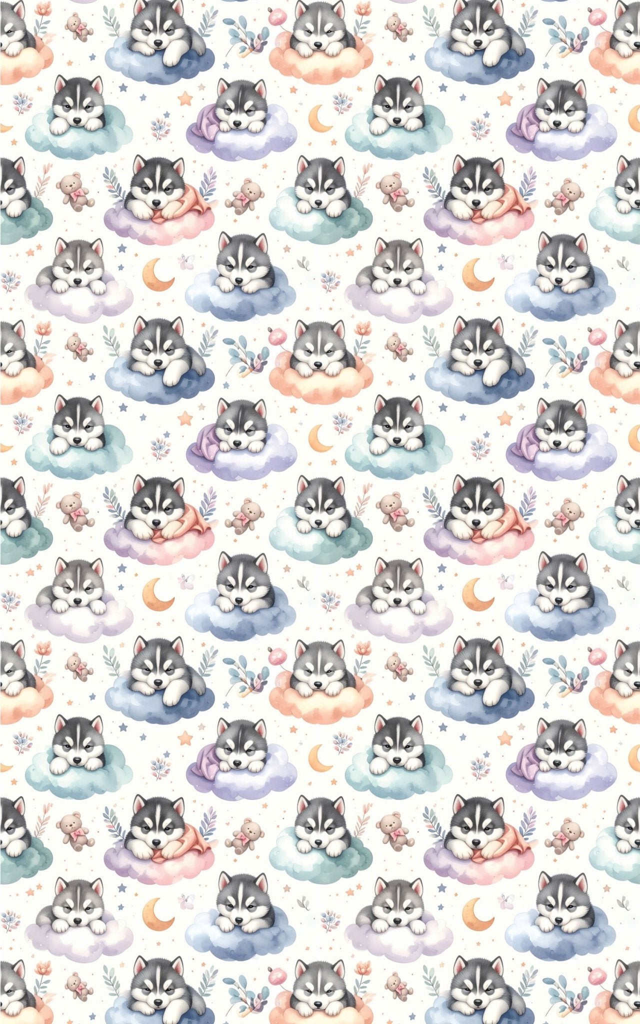 Little Husky Nursery (Alaskan Husky) Wrapping Paper - London Penny Gift Wrap