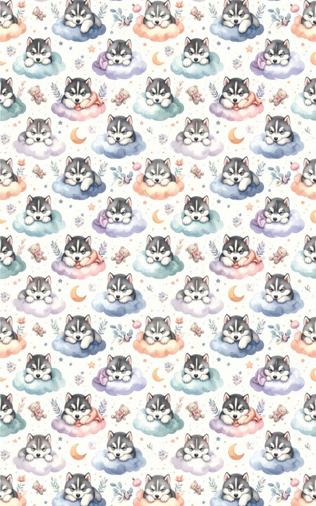Little Husky Nursery (Alaskan Husky) Wrapping Paper - London Penny Gift Wrap