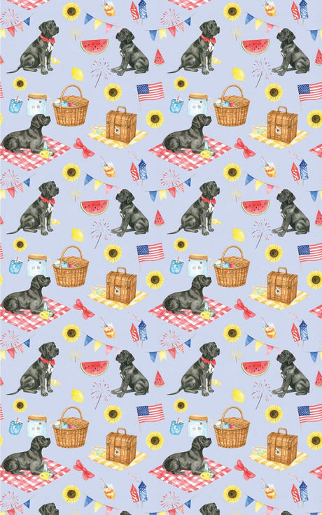 Fourth of July Picnic (Cane Corso) Wrapping Paper - London Penny Gift Wrap