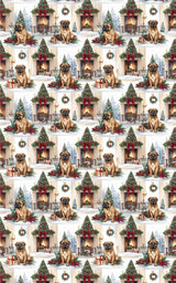 English Mastiff Christmas Manor Wrapping Paper - London Penny Gift Wrap