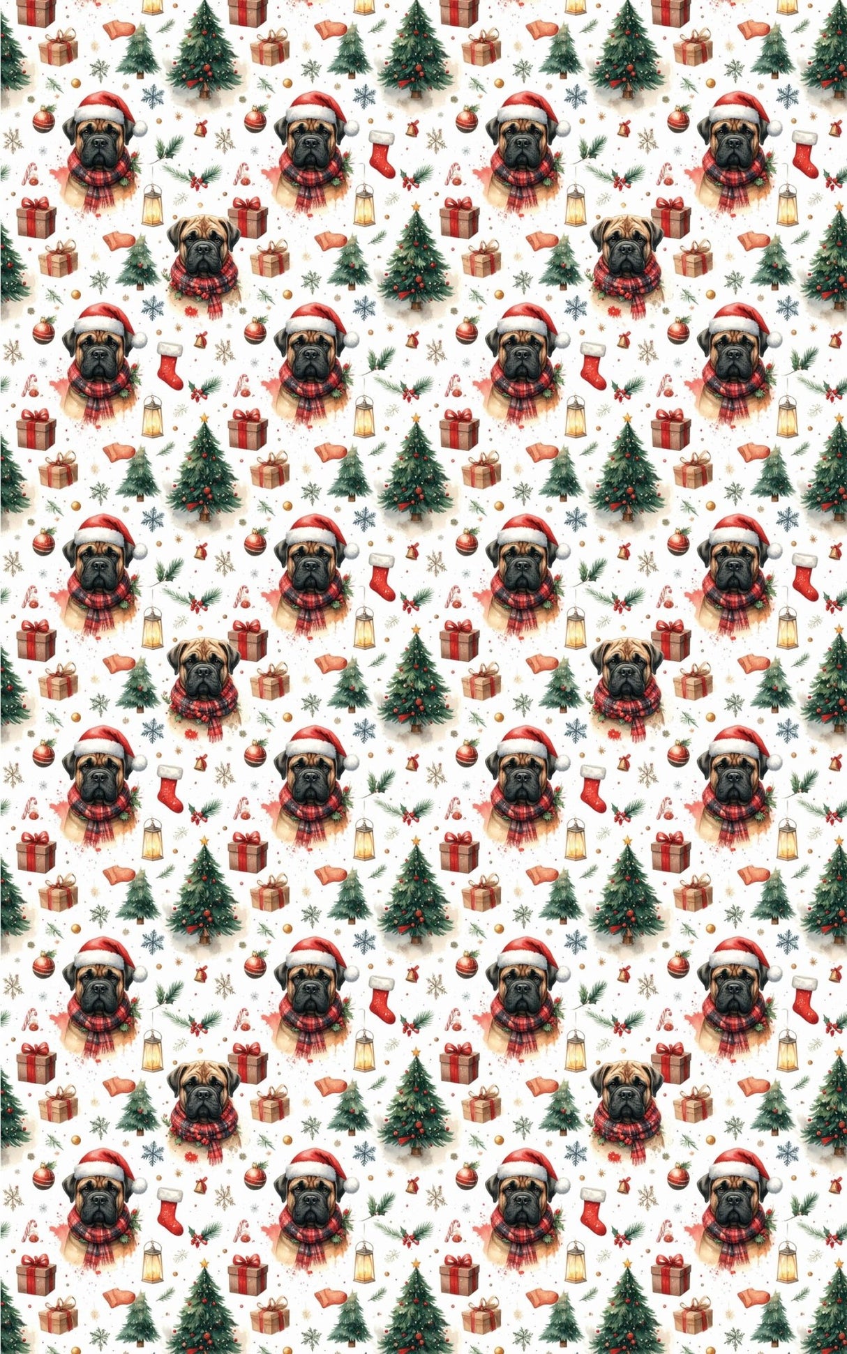 Christmas Guardians (English Mastiff) Wrapping Paper - London Penny Gift Wrap