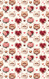Valentine's Sweethearts (Exotic Shorthair) Wrapping Paper - London Penny Gift Wrap