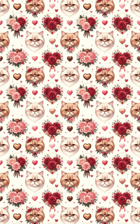 Valentine's Sweethearts (Exotic Shorthair) Wrapping Paper - London Penny Gift Wrap