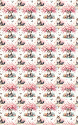 Spring Cherry Blossom Festival (Maine Coon) Wrapping Paper - London Penny Gift Wrap
