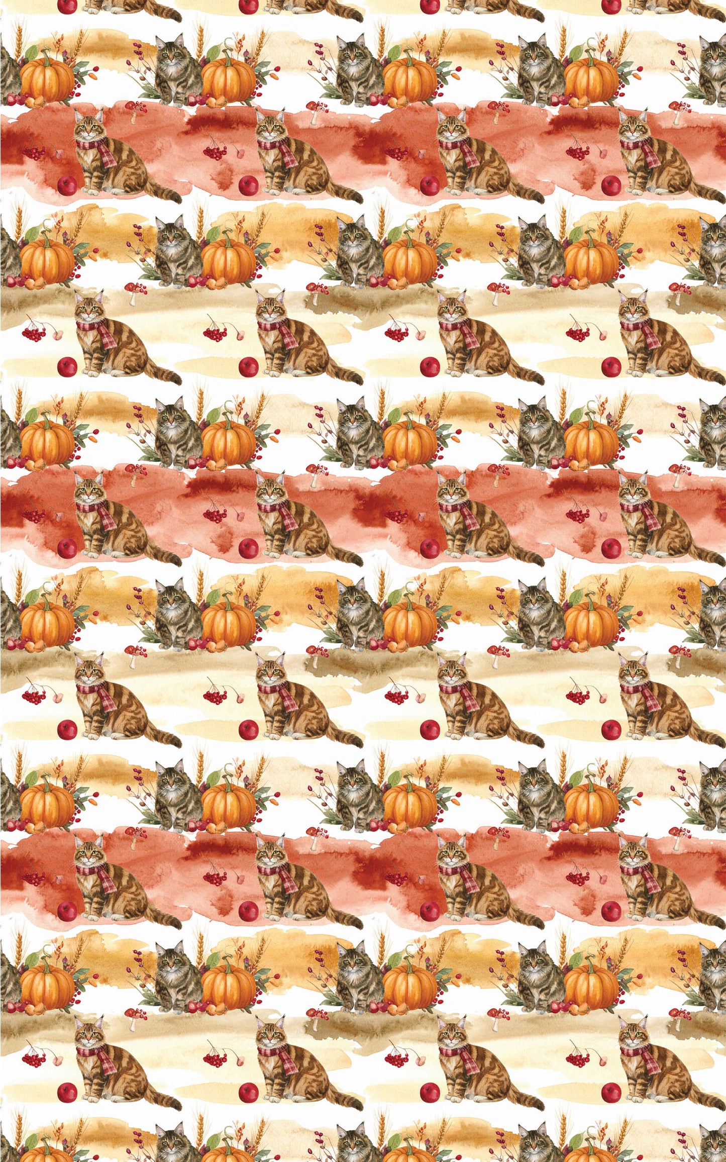 Autumn Harvest Cats (Maine Coon) Wrapping Paper