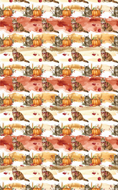 Autumn Harvest Cats (Maine Coon) Wrapping Paper