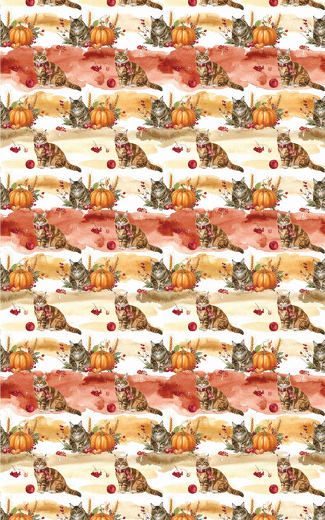 Autumn Harvest Cats (Maine Coon) Wrapping Paper - London Penny Gift Wrap