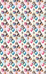 Birthday Party Cats (Maine Coon) Wrapping Paper - London Penny Gift Wrap