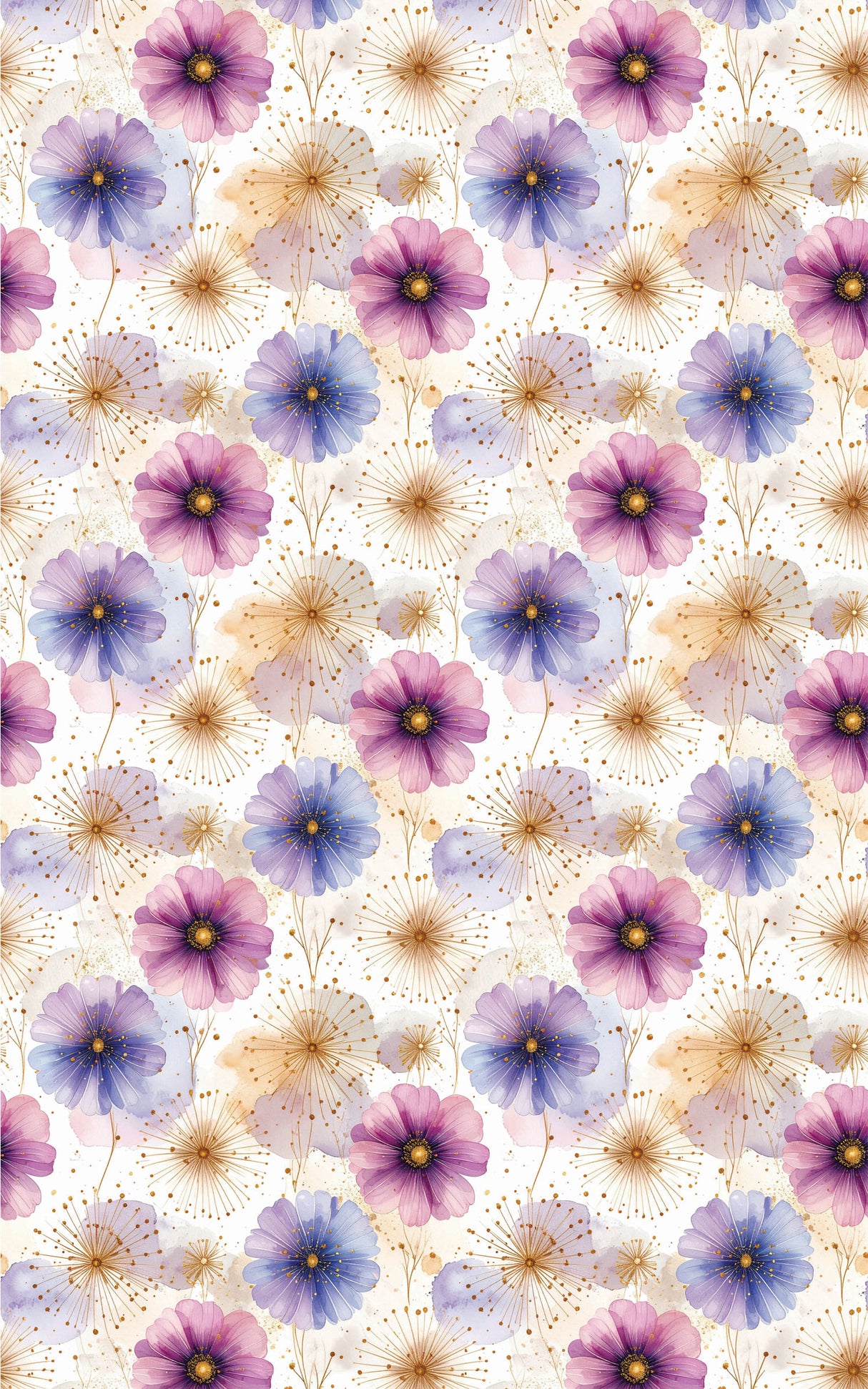 Watercolor Fireworks Bloom Wrapping Paper