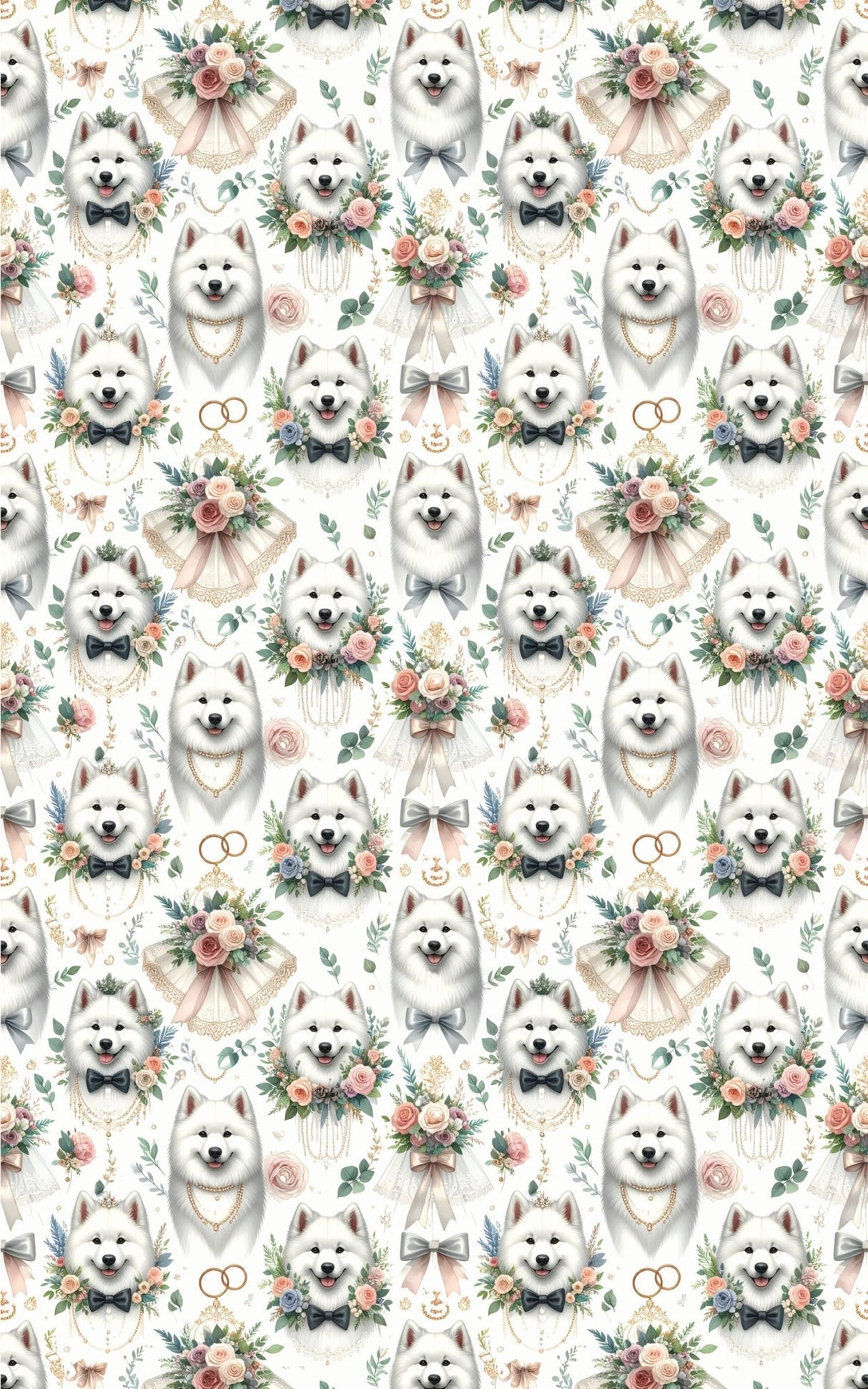 Wedding Samoyeds Wrapping Paper - London Penny Gift Wrap