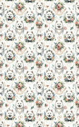 Wedding Samoyeds Wrapping Paper - London Penny Gift Wrap