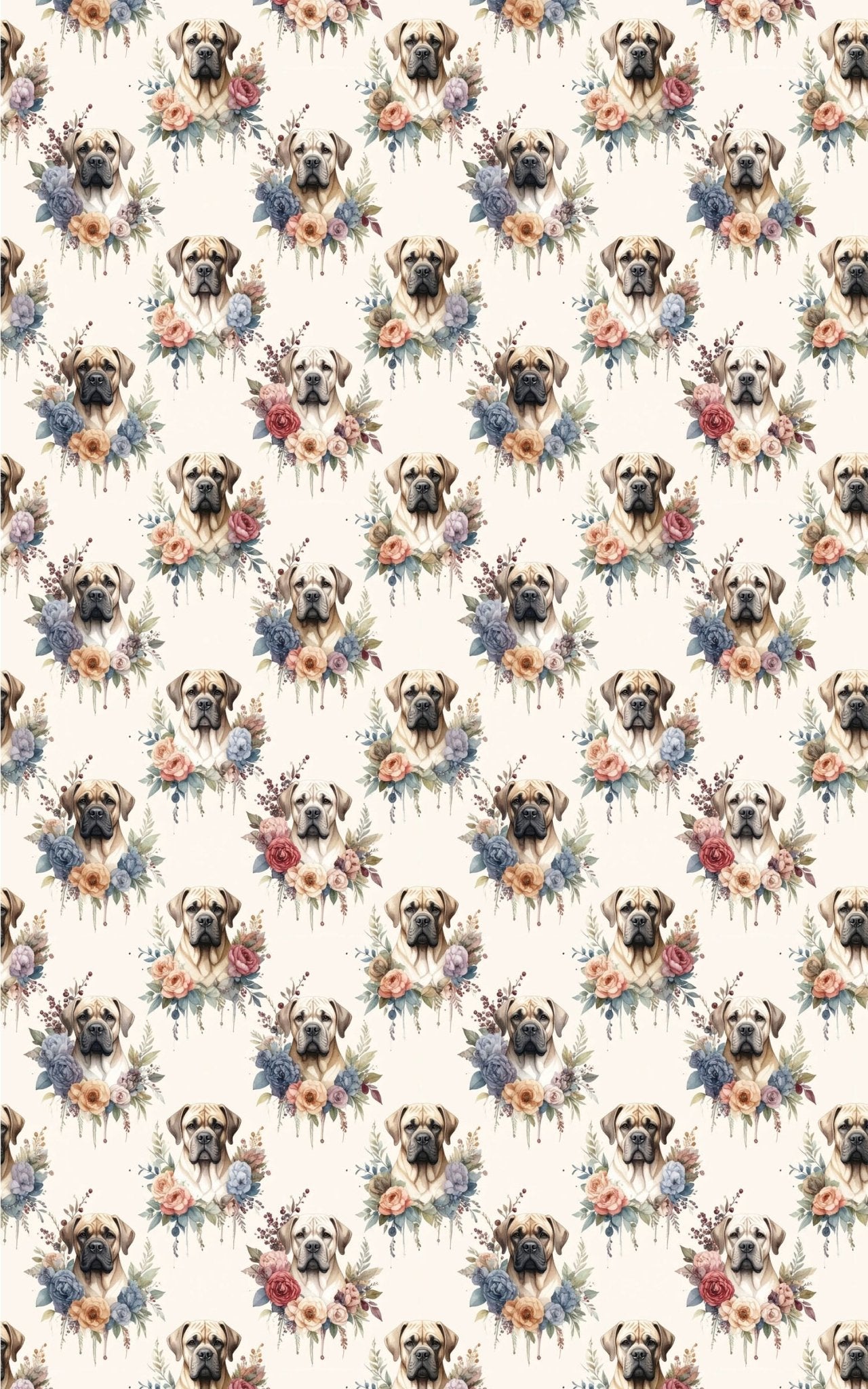 Floral Elegance (English Mastiff) Wrapping Paper