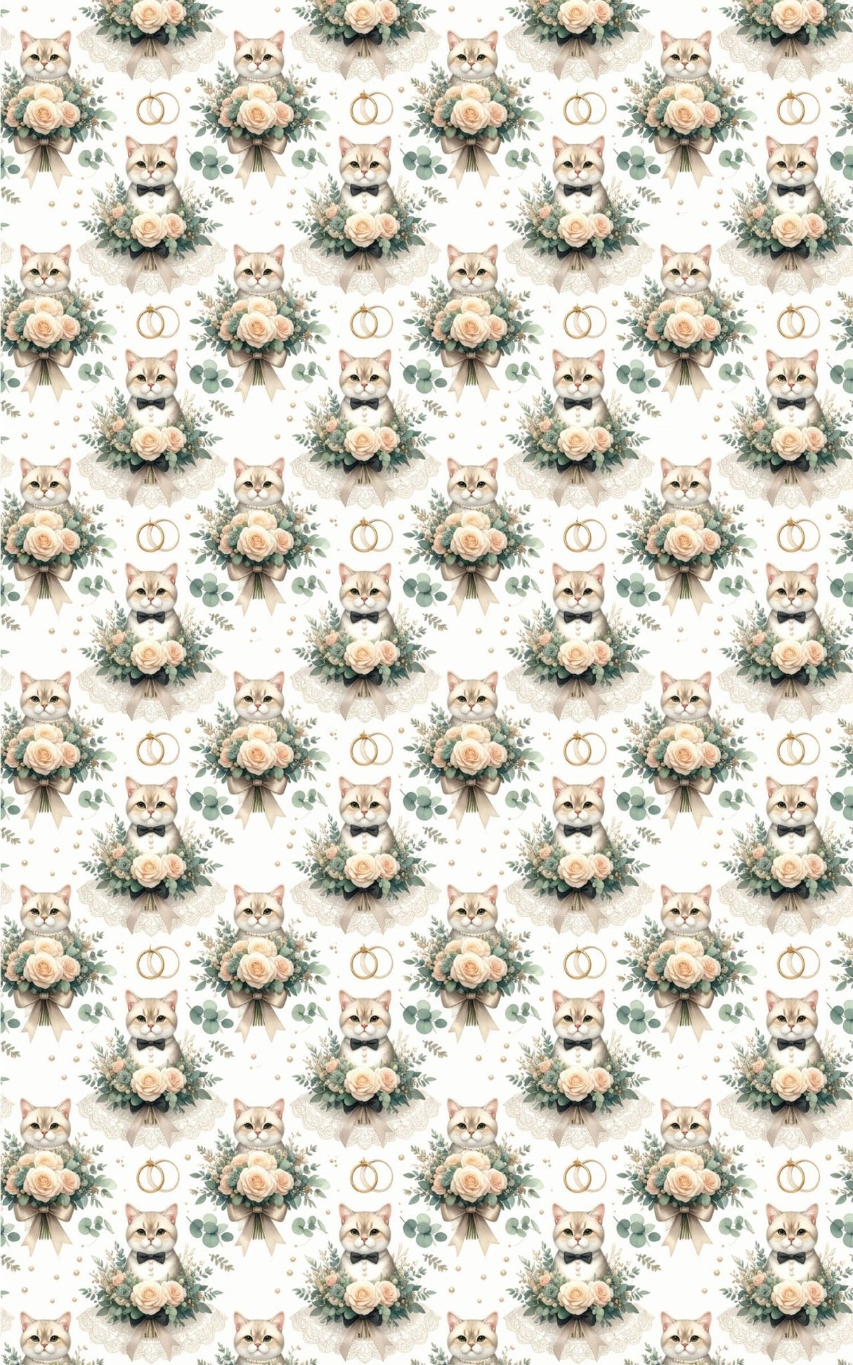 Wedding Elegance Cat (Exotic Shorthair) Wrapping Paper - London Penny Gift Wrap