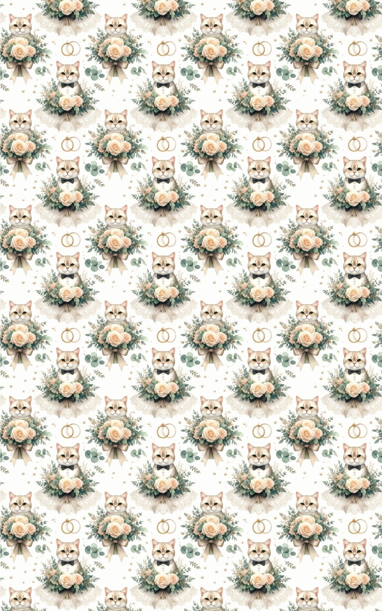 Wedding Elegance Cat (Exotic Shorthair) Wrapping Paper - London Penny Gift Wrap