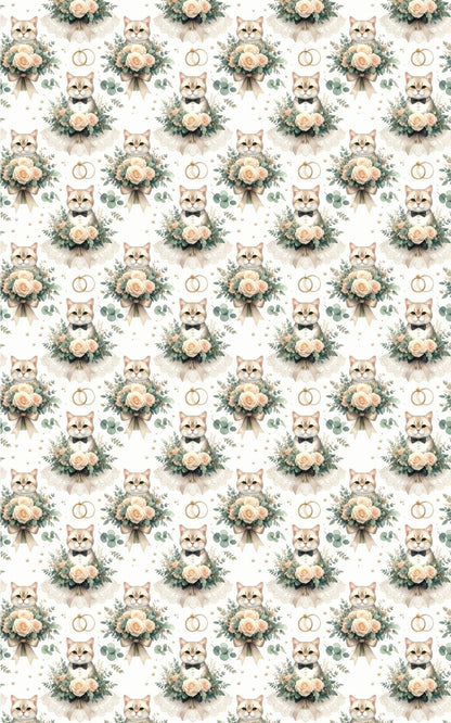Wedding Elegance Cat (Exotic Shorthair) Wrapping Paper - London Penny Gift Wrap