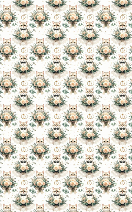 Wedding Elegance Cat (Exotic Shorthair) Wrapping Paper - London Penny Gift Wrap