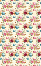 Parisian Macaron Garden Wrapping Paper
