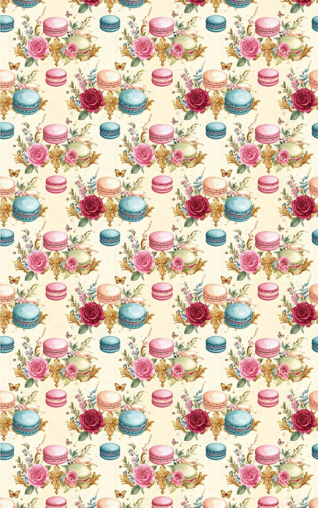 Parisian Macaron Garden Wrapping Paper - London Penny Gift Wrap