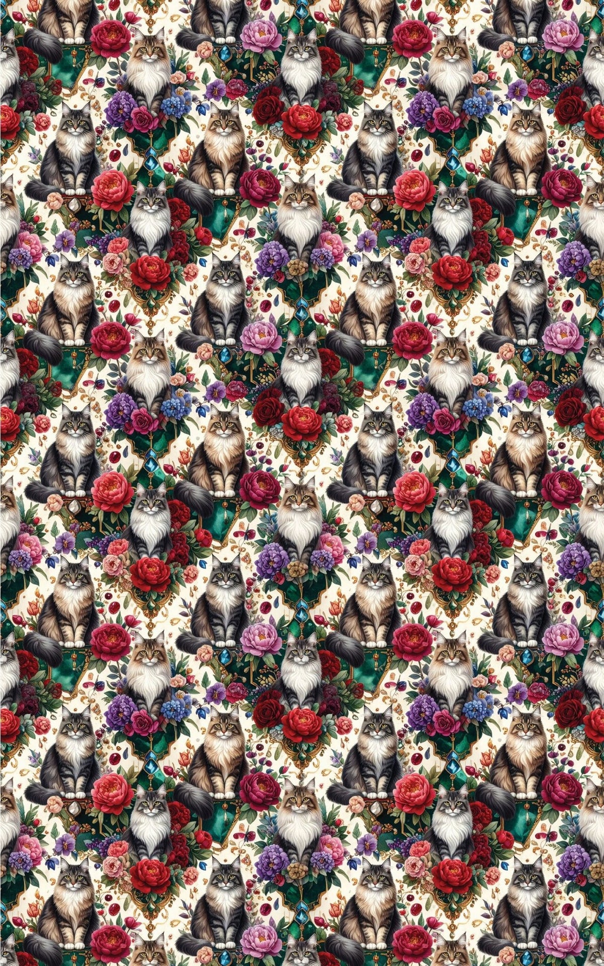 Luxury Jewel Garden (Maine Coon) Wrapping Paper - London Penny Gift Wrap