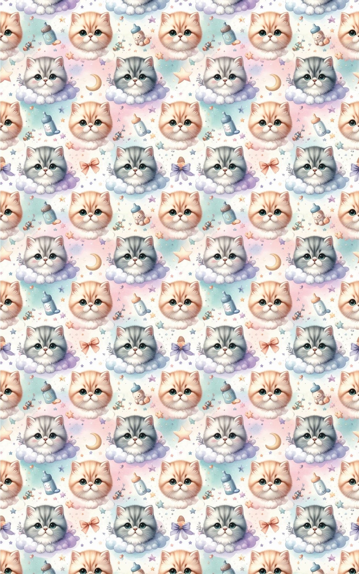 Baby Shower Cats (Exotic Shorthair) Wrapping Paper - London Penny Gift Wrap