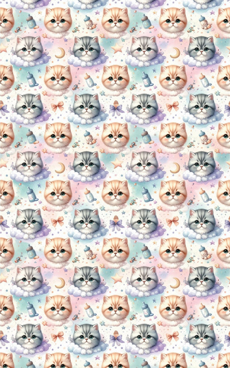 Baby Shower Cats (Exotic Shorthair) Wrapping Paper - London Penny Gift Wrap