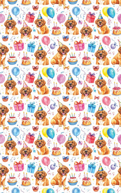 Birthday Celebration (English Mastiff) Wrapping Paper
