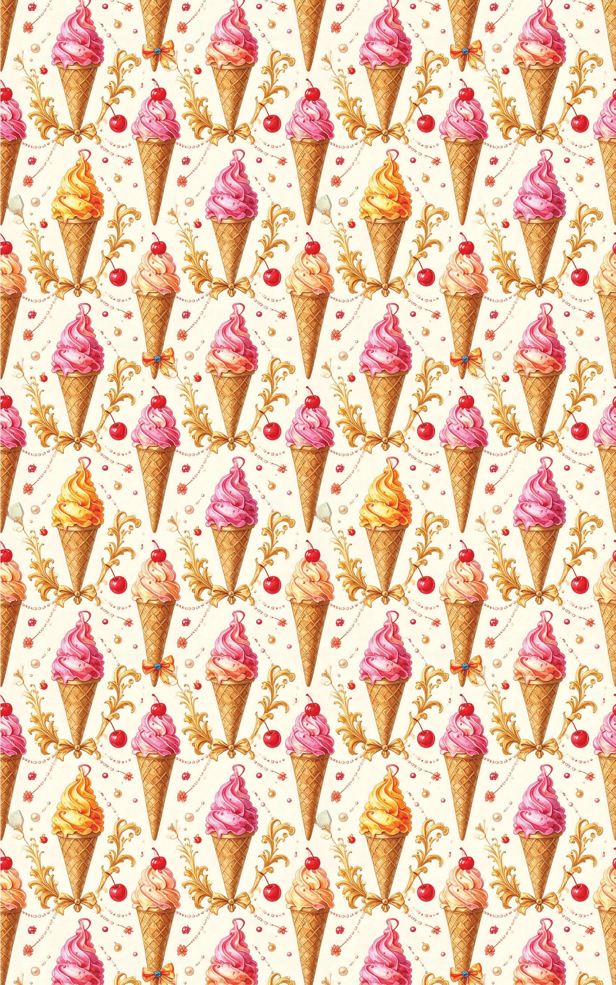 Gilded Ice Cream Wrapping Paper