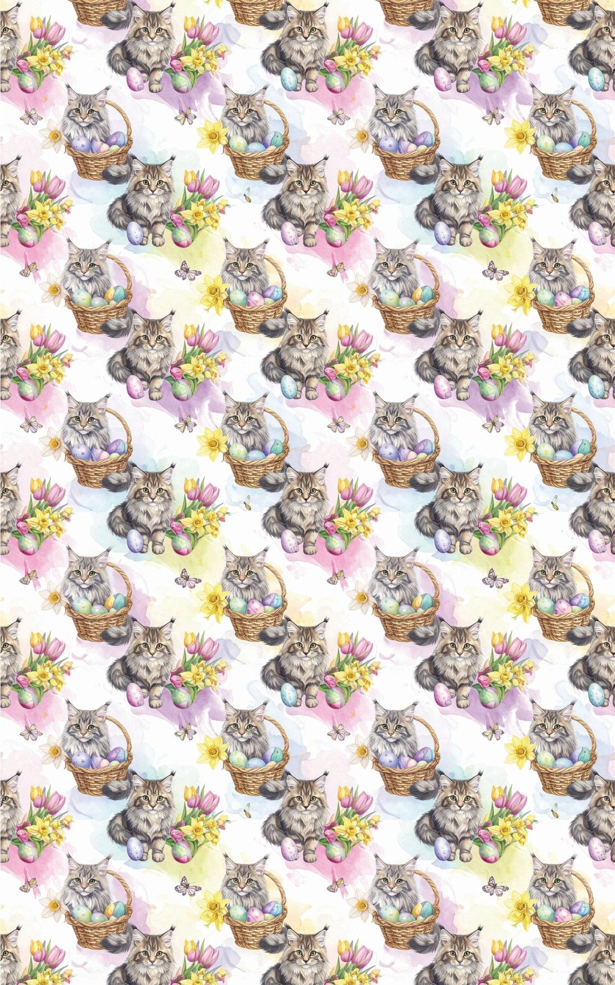Whiskers & Easter Festivities (Maine Coon) Wrapping Paper - London Penny Gift Wrap