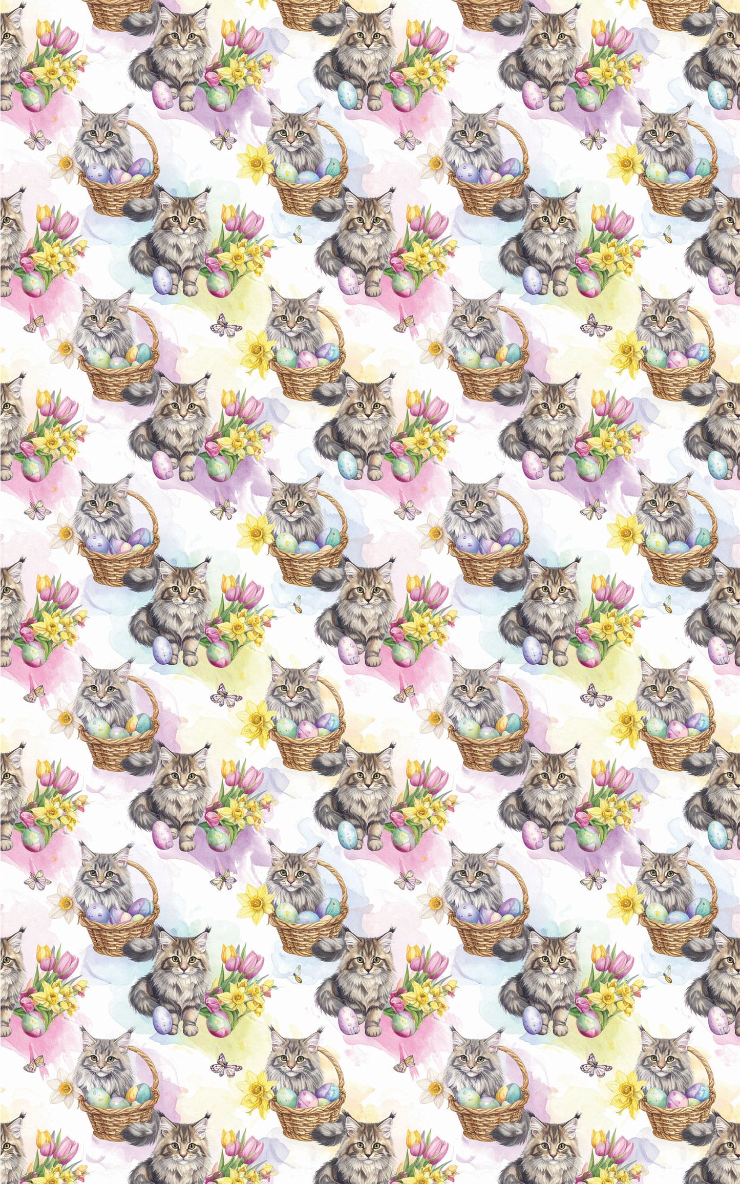 Whiskers & Easter Festivities (Maine Coon) Wrapping Paper