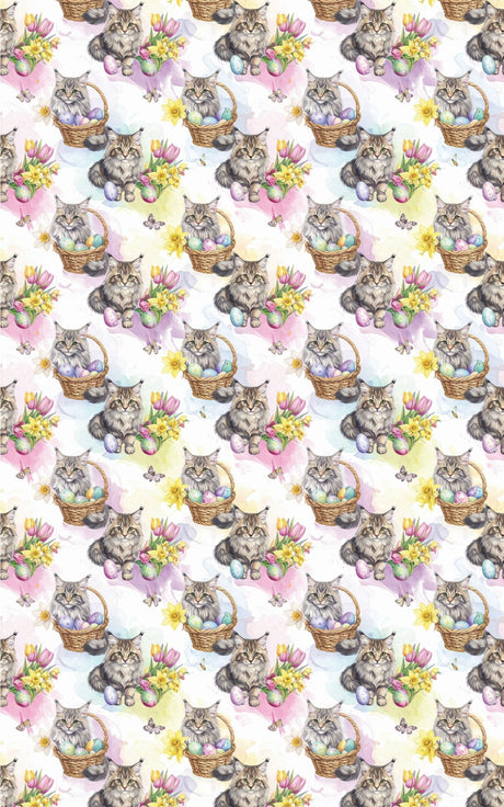 Whiskers & Easter Festivities (Maine Coon) Wrapping Paper - London Penny Gift Wrap