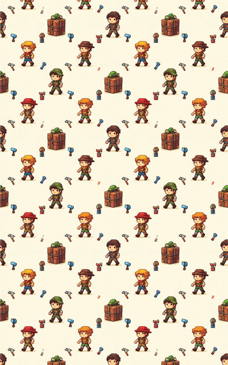 Retro 8-Bit Adventure Wrapping Paper - London Penny Gift Wrap