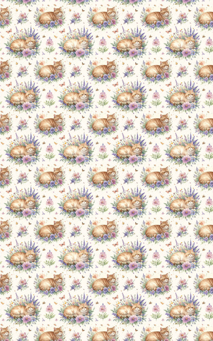 Cats & Floral Cottage (Exotic Shorthair) Wrapping Paper