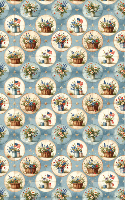 Summer Heritage Medallions Wrapping Paper