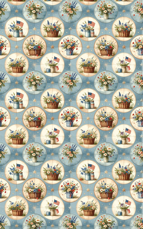 Summer Heritage Medallions Wrapping Paper - London Penny Gift Wrap