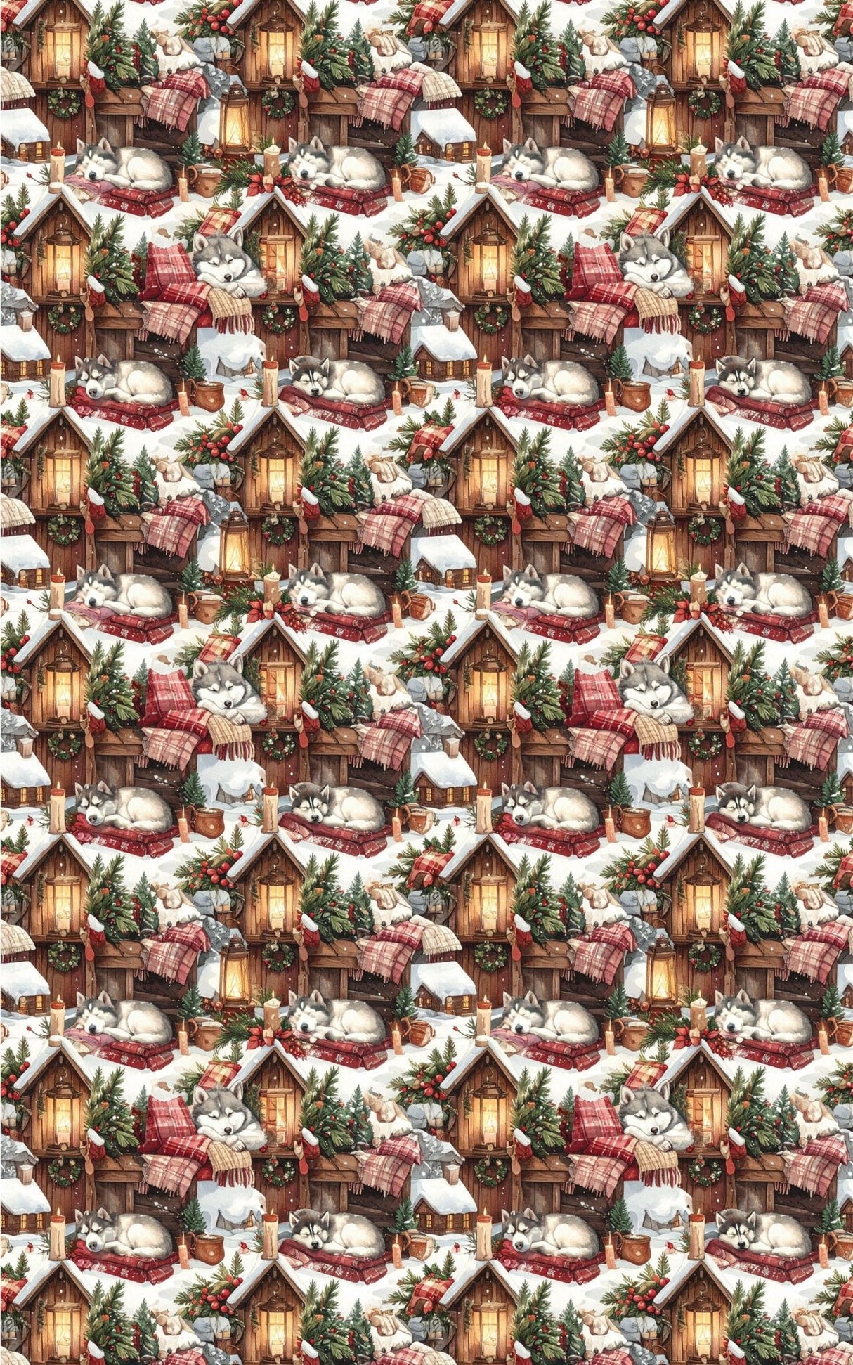 Cozy Cabin Christmas (Alaskan Husky) Wrapping Paper - London Penny Gift Wrap