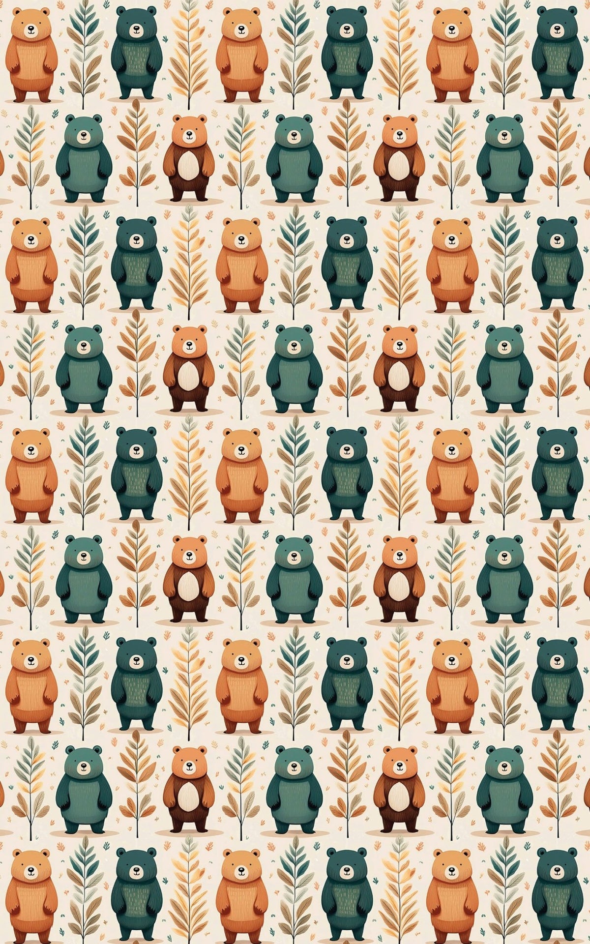 Bear & Leaf Harmony - London Penny Gift Wrap