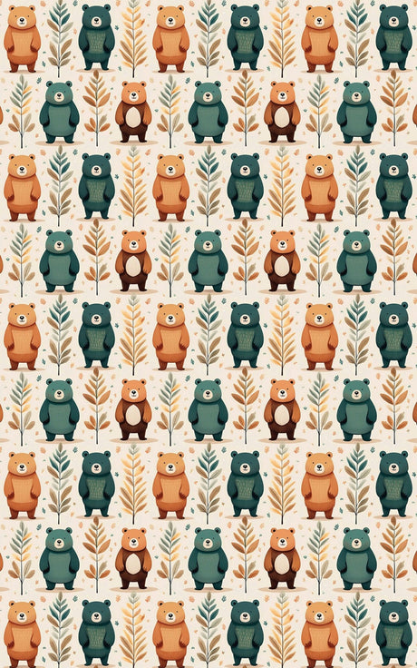 Bear & Leaf Harmony - London Penny Gift Wrap