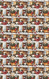 Cozy Cabin Christmas (St. Bernard) Glossy Wrapping Paper - London Penny Gift Wrap