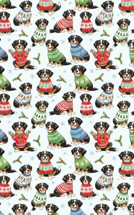 Bernese Mountain Dog Holiday Sweaters - London Penny Gift Wrap