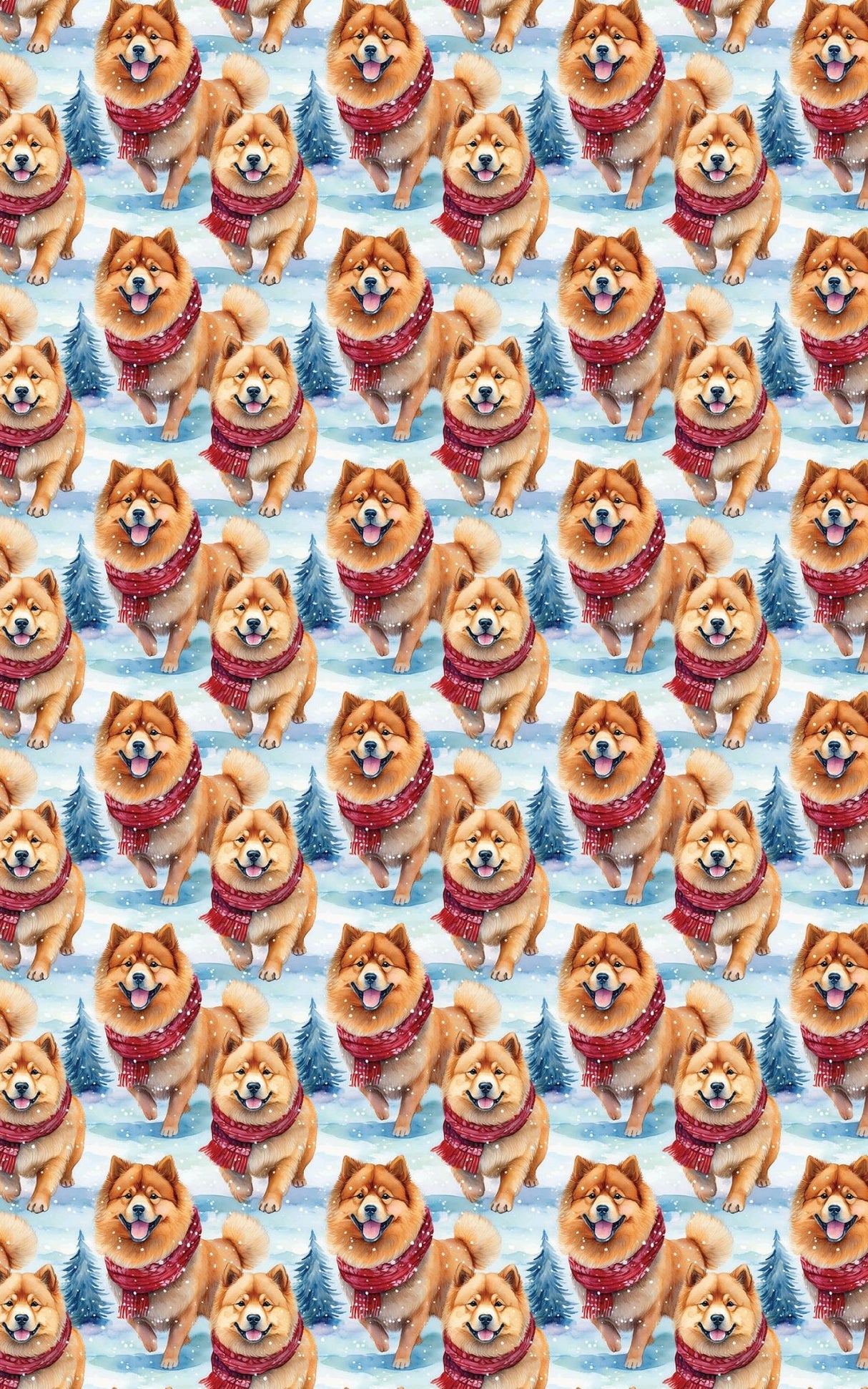Snowy Chow Stroll - London Penny Gift Wrap