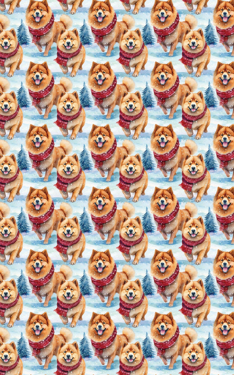 Snowy Chow Stroll - London Penny Gift Wrap