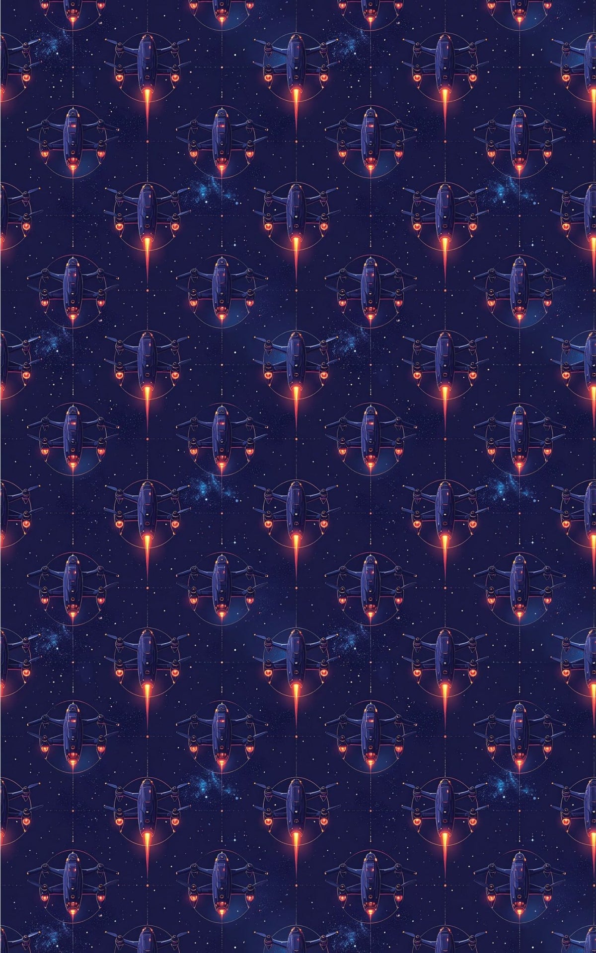 Stellar Drone Swarm Field Wrapping Paper - London Penny Gift Wrap