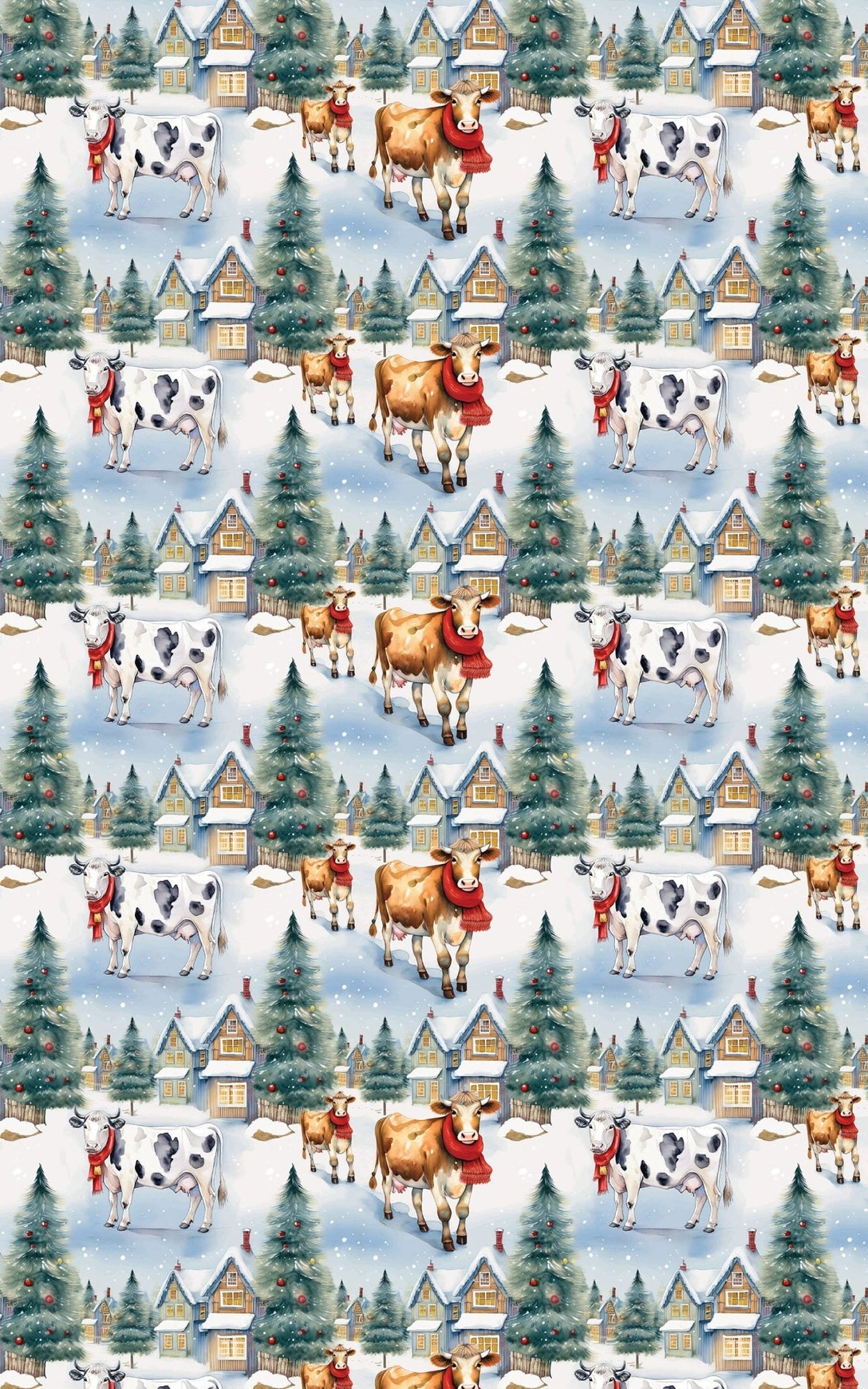 Tinsel Town Cows - London Penny Gift Wrap