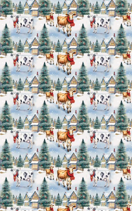 Tinsel Town Cows - London Penny Gift Wrap